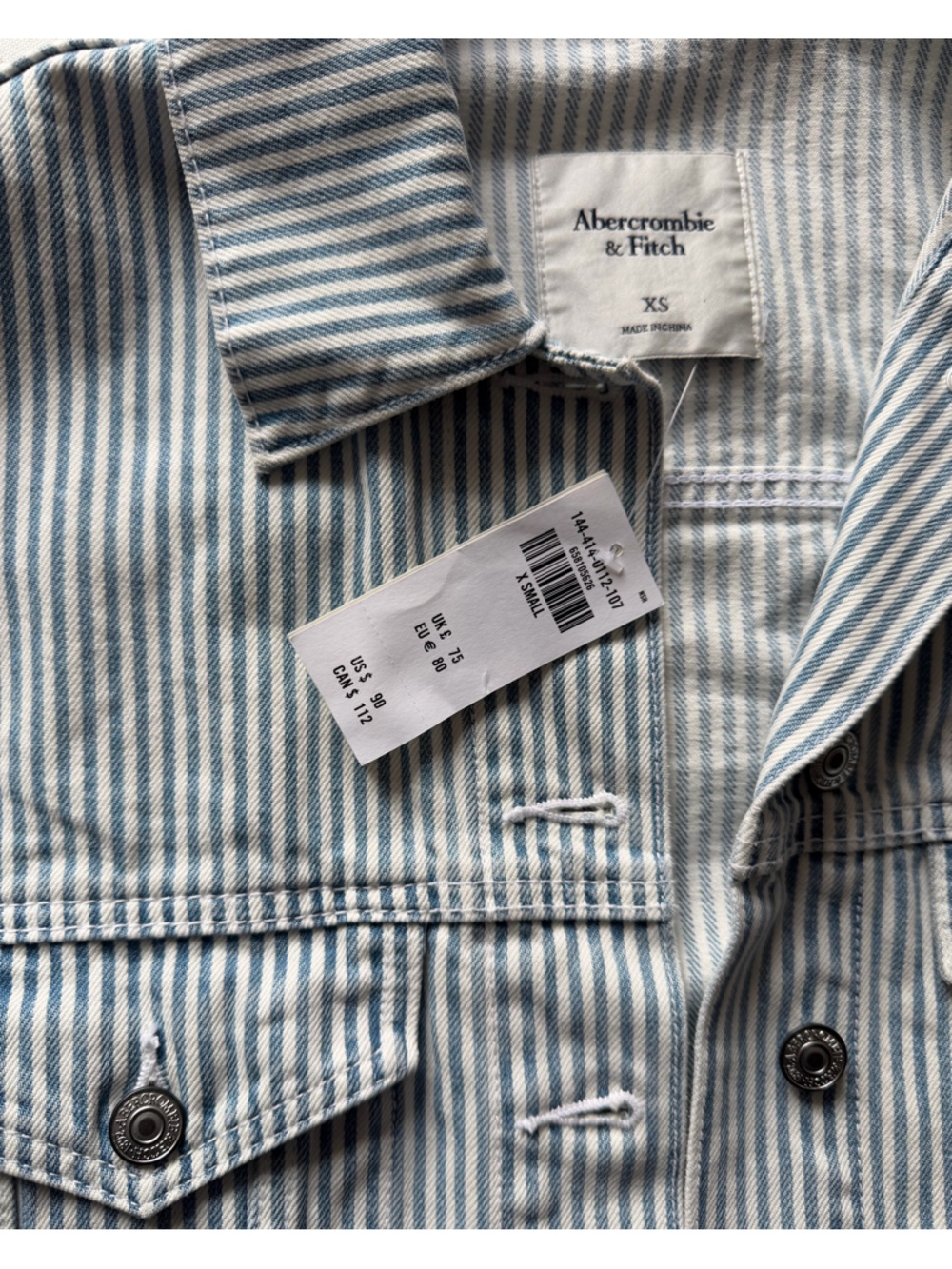 Cropped pinstripe Jean Jacket